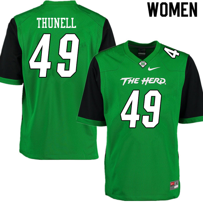 Women #49 Cooper Thunell Marshall Thundering Herd College Football Jerseys Sale-Gren